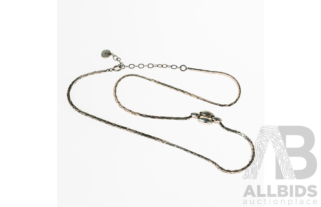 Grosse for Dior Vintage Sterling Silver Pendant on Fixed Snake Chain Necklace, 40+5cm, 10.04 Grams