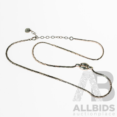 Grosse for Dior Vintage Sterling Silver Pendant on Fixed Snake Chain Necklace, 40+5cm, 10.04 Grams