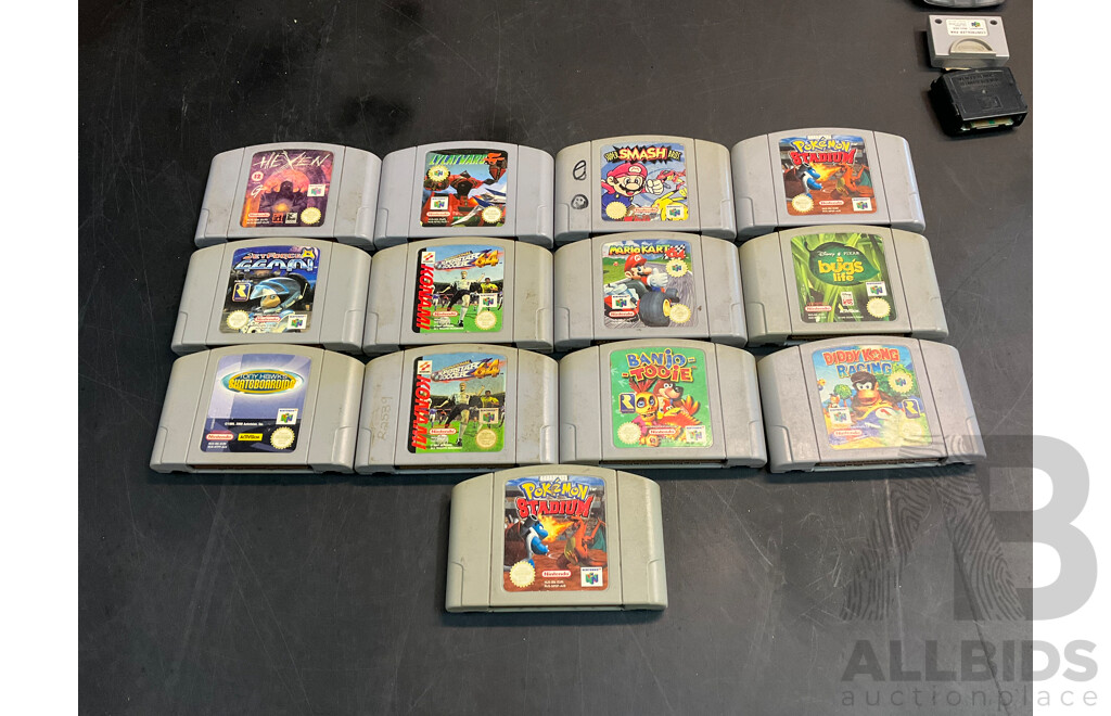 Nintendo 64 & 13 Games, 7 Controllers, Transfer Paks, Jumper Paks