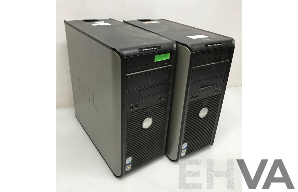 Dell Optiplex 755 Core 2 Duo Small Form Factor Desktop Computer - Lot of 2