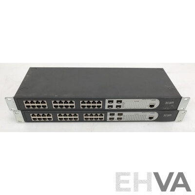 3Com Baseline 2924-SFP 24-Port Gigabit Network Switch  - Lot of 2