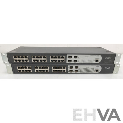 3Com Baseline 2924-SFP 24-Port Gigabit Network Switch  - Lot of 2