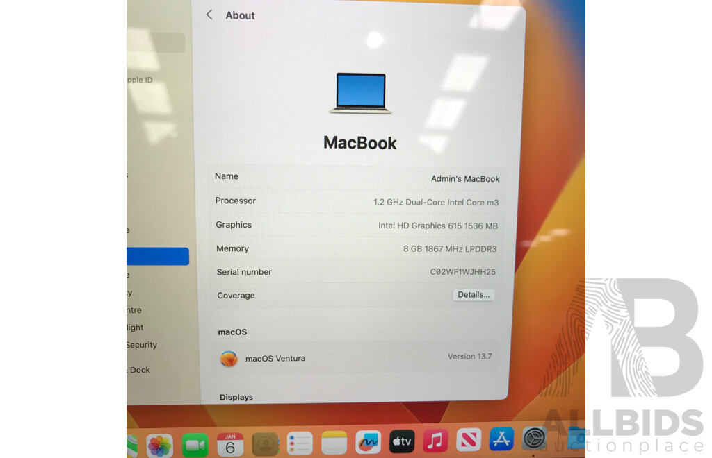 Apple (A1534) Intel Core M3 1.2 GHz Dual-Core CPU 12-Inch MacBook (Rose Gold) w/ Power Supply