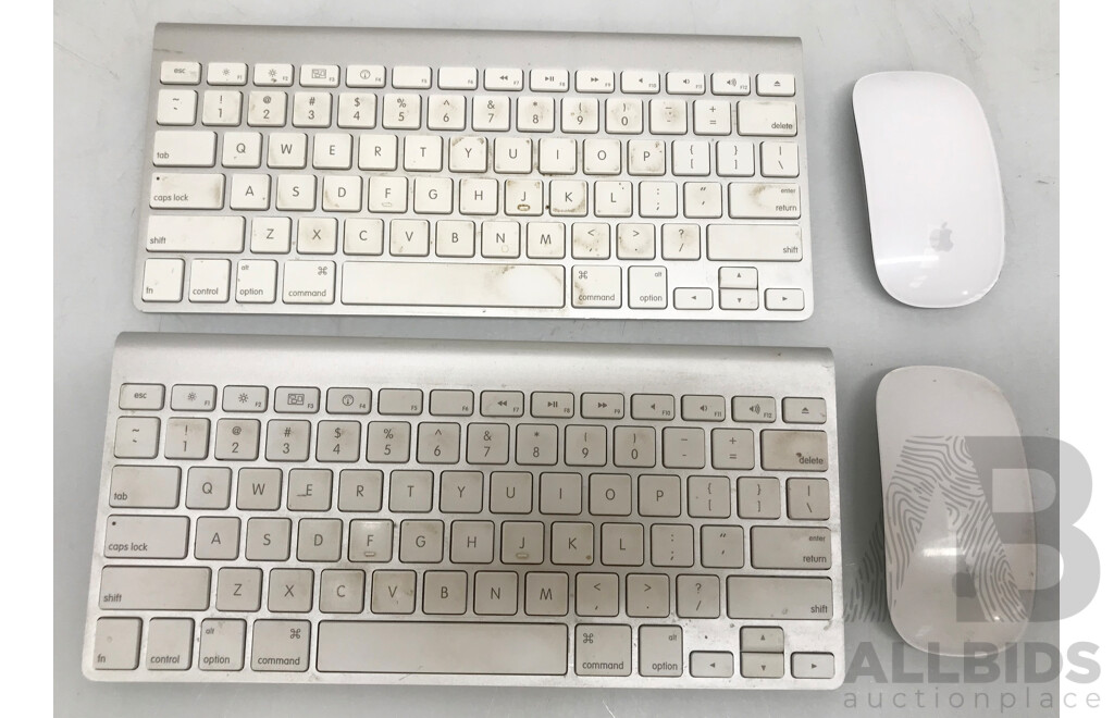 Apple Wireless Keyboards & Mouse - Lot of 4