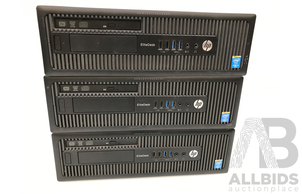 HP EliteDesk 800 G1 Small Form Factor Intel Core I5 (4590) 3.30GHz 4-Core CPU Desktop Computer - Lot of 3