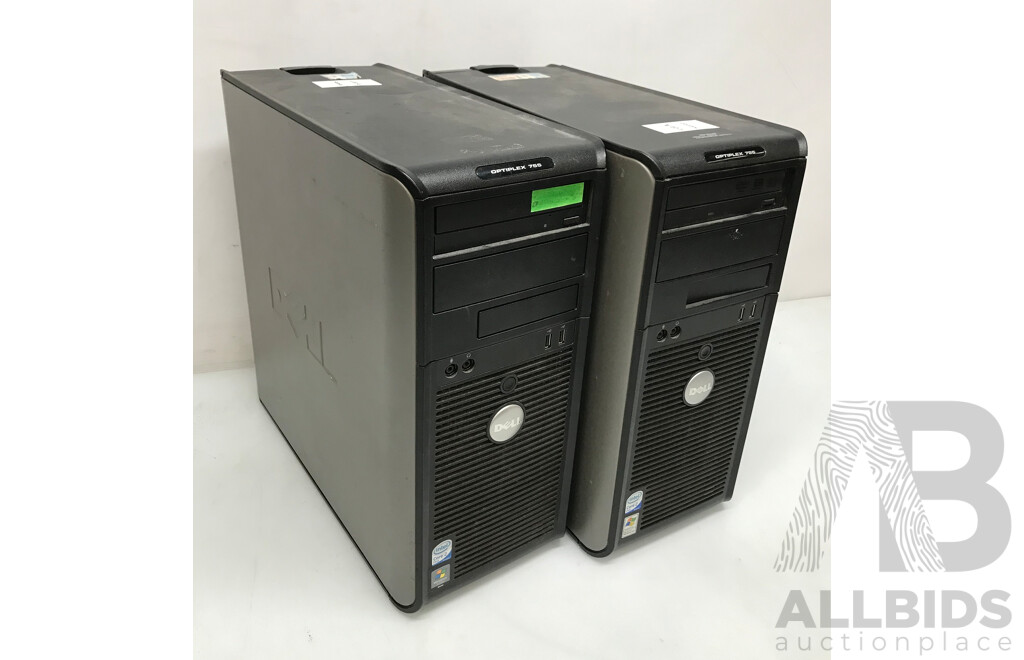 Dell Optiplex 755 Core 2 Duo Small Form Factor Desktop Computer - Lot of 2