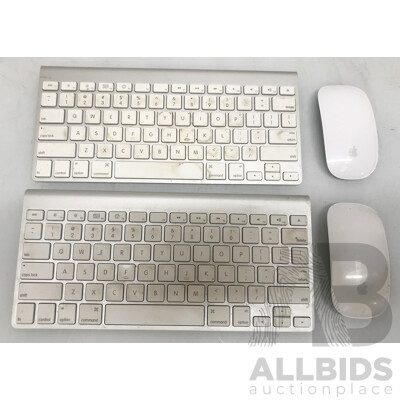 Apple Wireless Keyboards & Mouse - Lot of 4