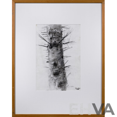 Artist Unknown, (20th Century, Australian), Cypress Tree (2005), Charcoal on Paper, 52 x 41 cm (frame)