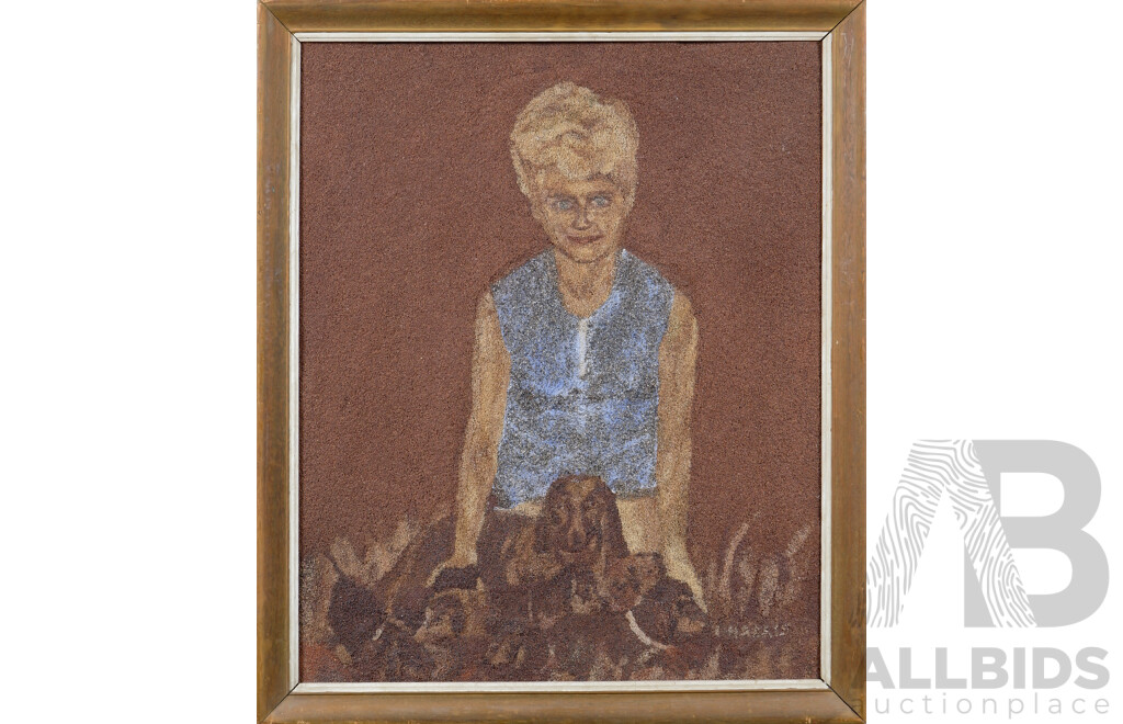 L. Harris, (Exact Date Unknown, c1960s), June McNally - Lady with Dachsund, Natural Sands on Board