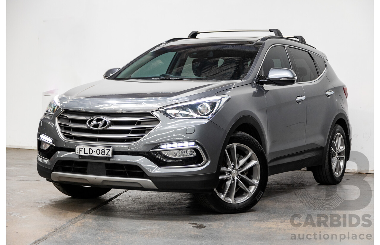 11/2015 Hyundai Santa Fe Highlander CRDi (AWD) DM MY15 4d Wagon Titanium Silver Turbo Diesel 2.2L