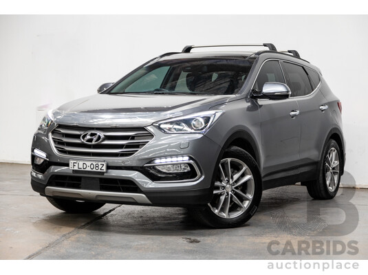 11/2015 Hyundai Santa Fe Highlander CRDi (AWD) DM MY15 4d Wagon Titanium Silver Turbo Diesel 2.2L