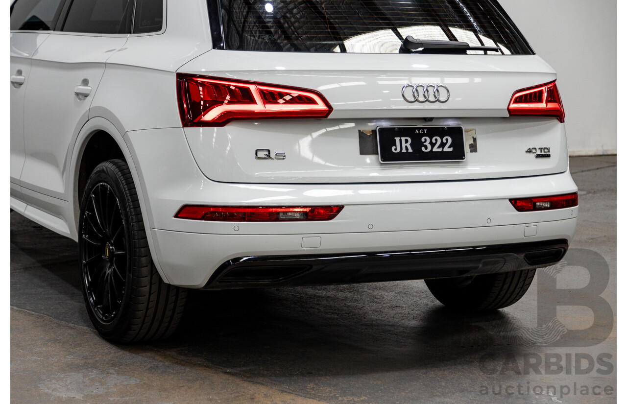 01/2019 Audi Q5 40 TDI QUATTRO DESIGN (AWD) FY MY19 4D Wagon Glacier White Turbo Diesel 2.0L