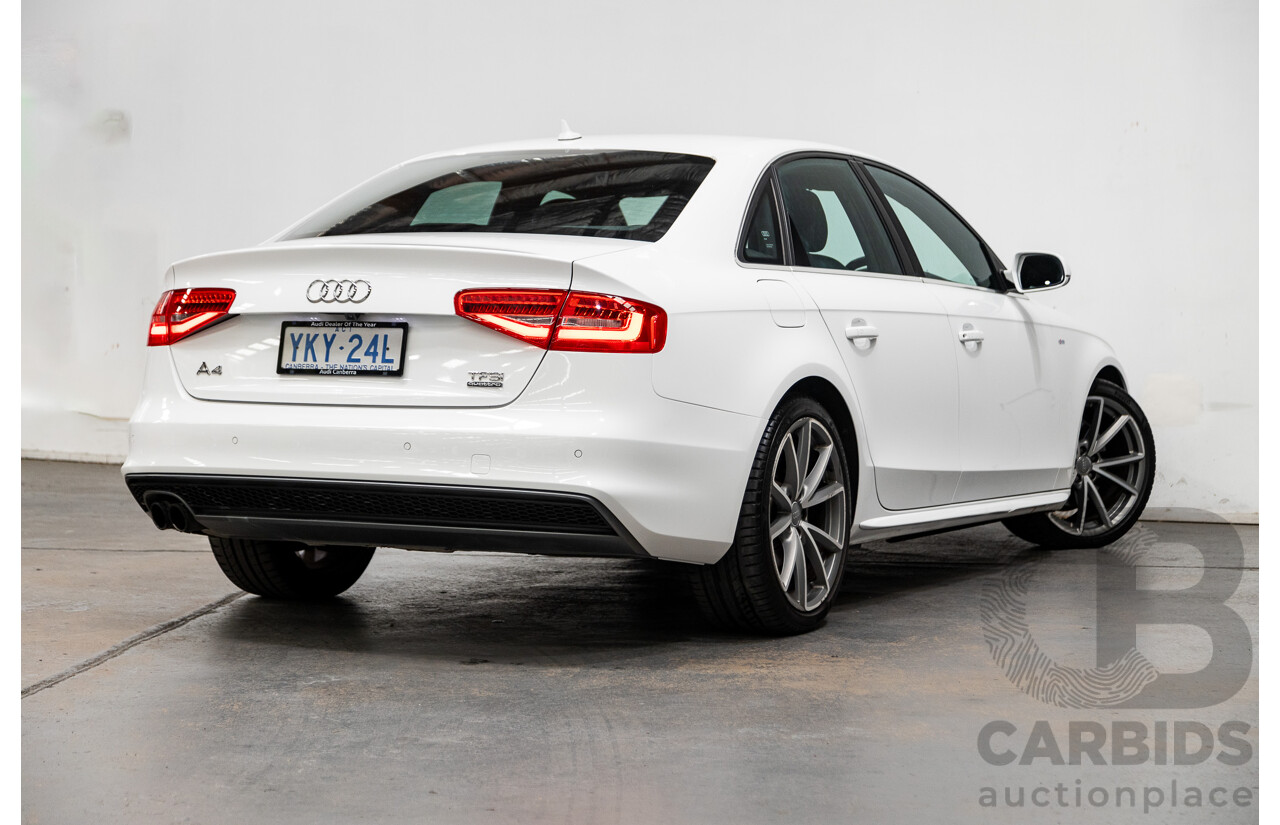 12/2015 Audi A4 2.0 TFSI S-Line Sport PLUS (AWD) B8 (8K) MY16 4d Sedan Ibis White 2.0L Turbo