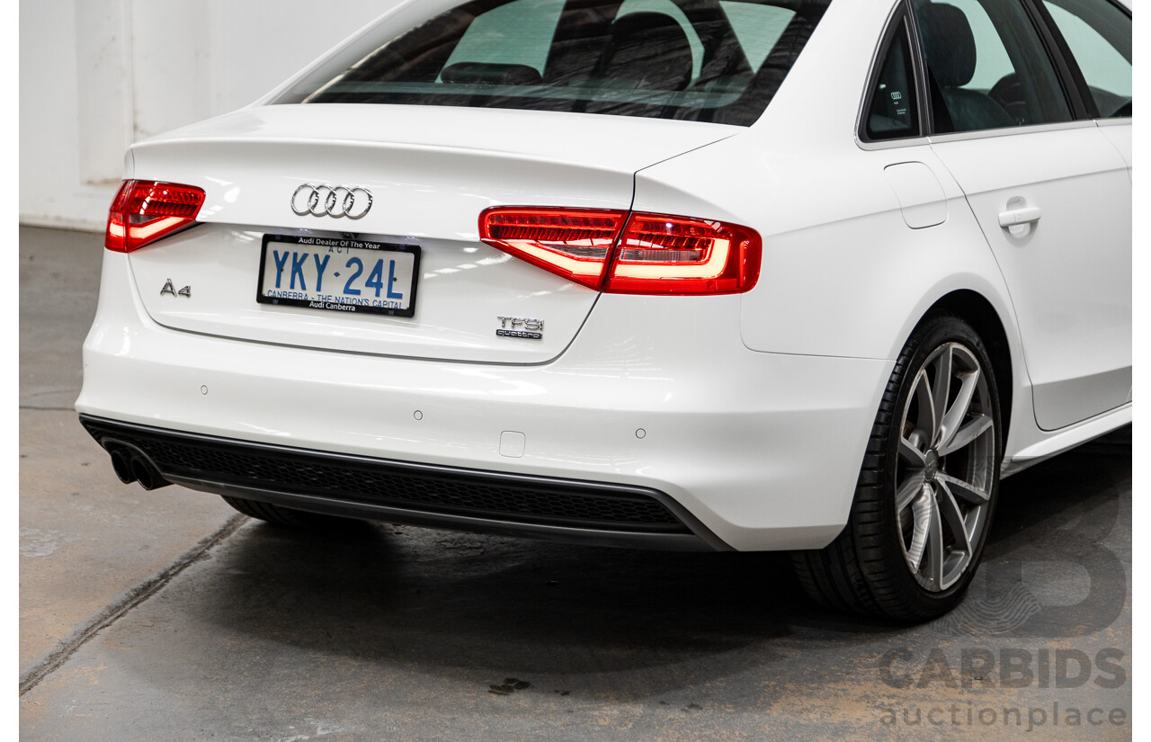 12/2015 Audi A4 2.0 TFSI S-Line Sport PLUS (AWD) B8 (8K) MY16 4d Sedan Ibis White 2.0L Turbo