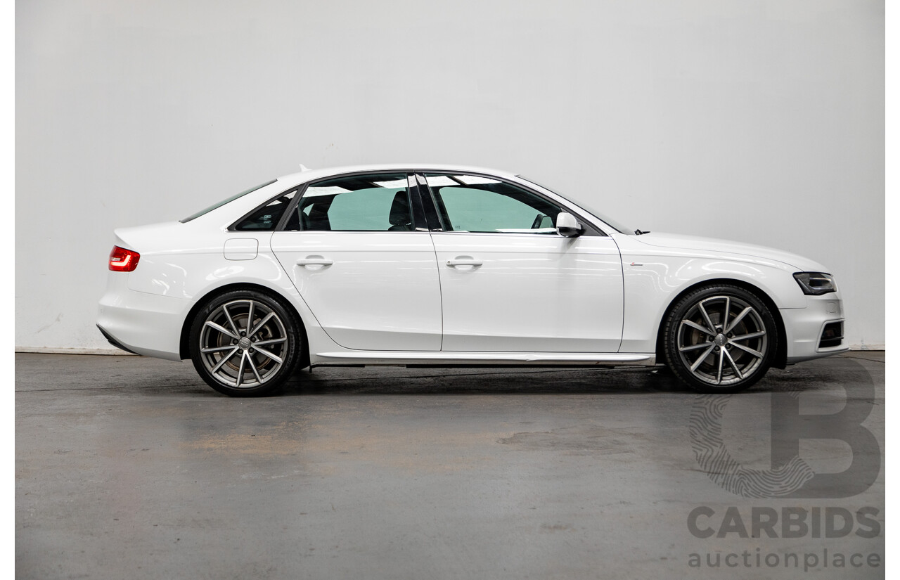 12/2015 Audi A4 2.0 TFSI S-Line Sport PLUS (AWD) B8 (8K) MY16 4d Sedan Ibis White 2.0L Turbo