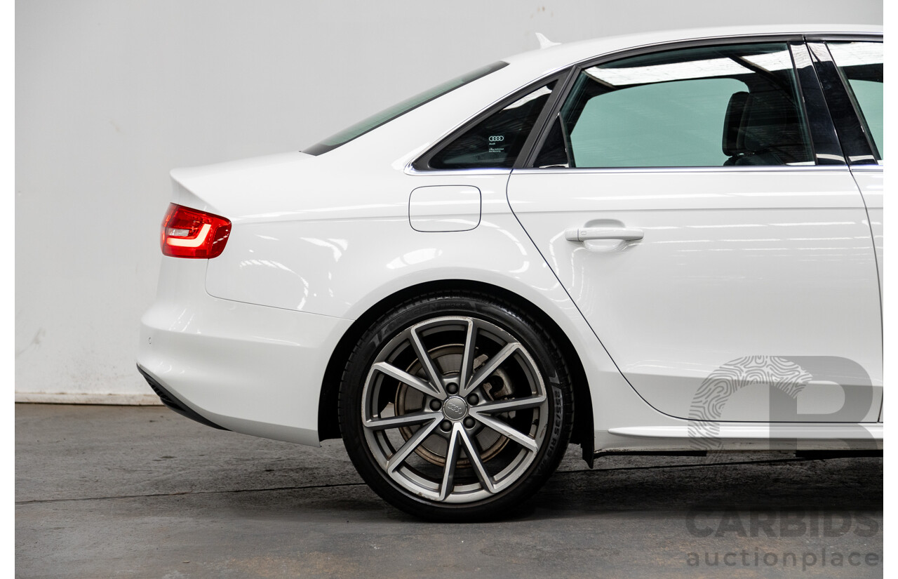 12/2015 Audi A4 2.0 TFSI S-Line Sport PLUS (AWD) B8 (8K) MY16 4d Sedan Ibis White 2.0L Turbo