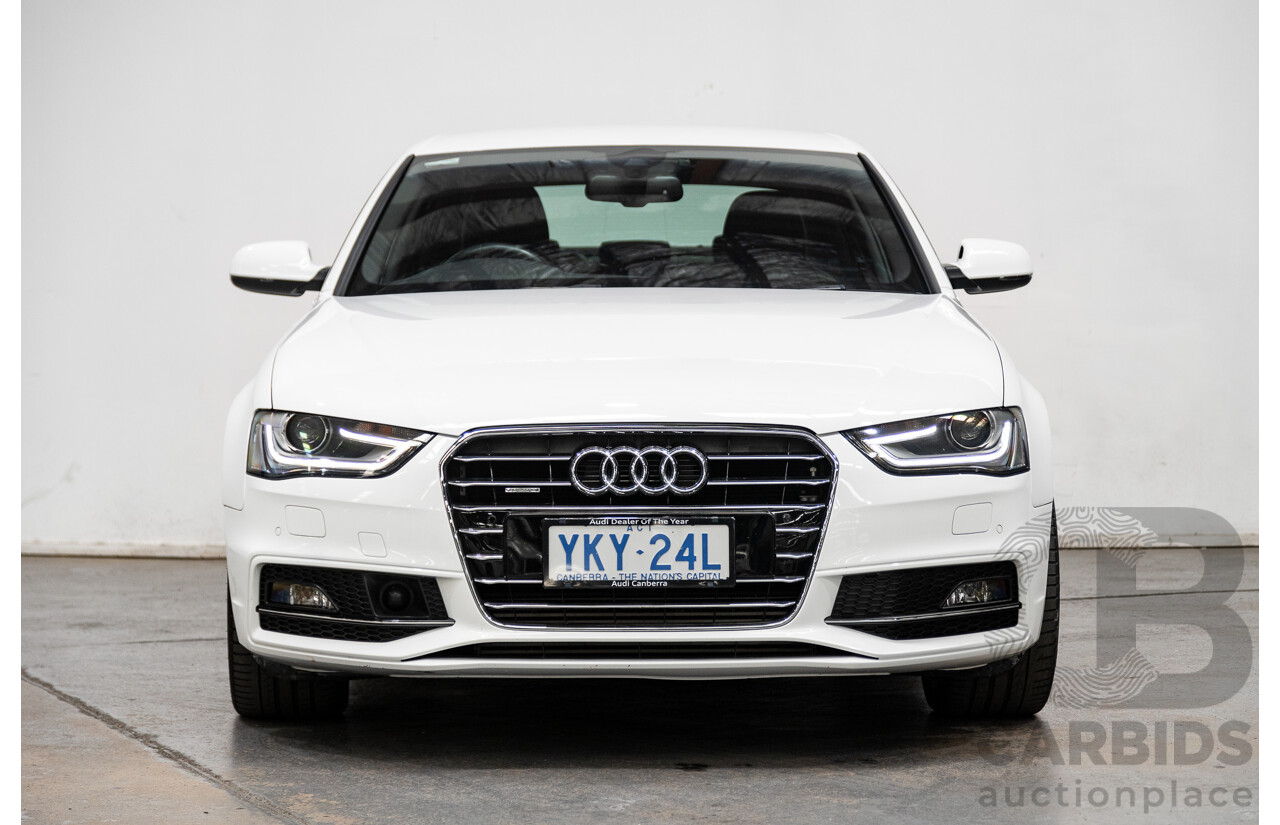 12/2015 Audi A4 2.0 TFSI S-Line Sport PLUS (AWD) B8 (8K) MY16 4d Sedan Ibis White 2.0L Turbo