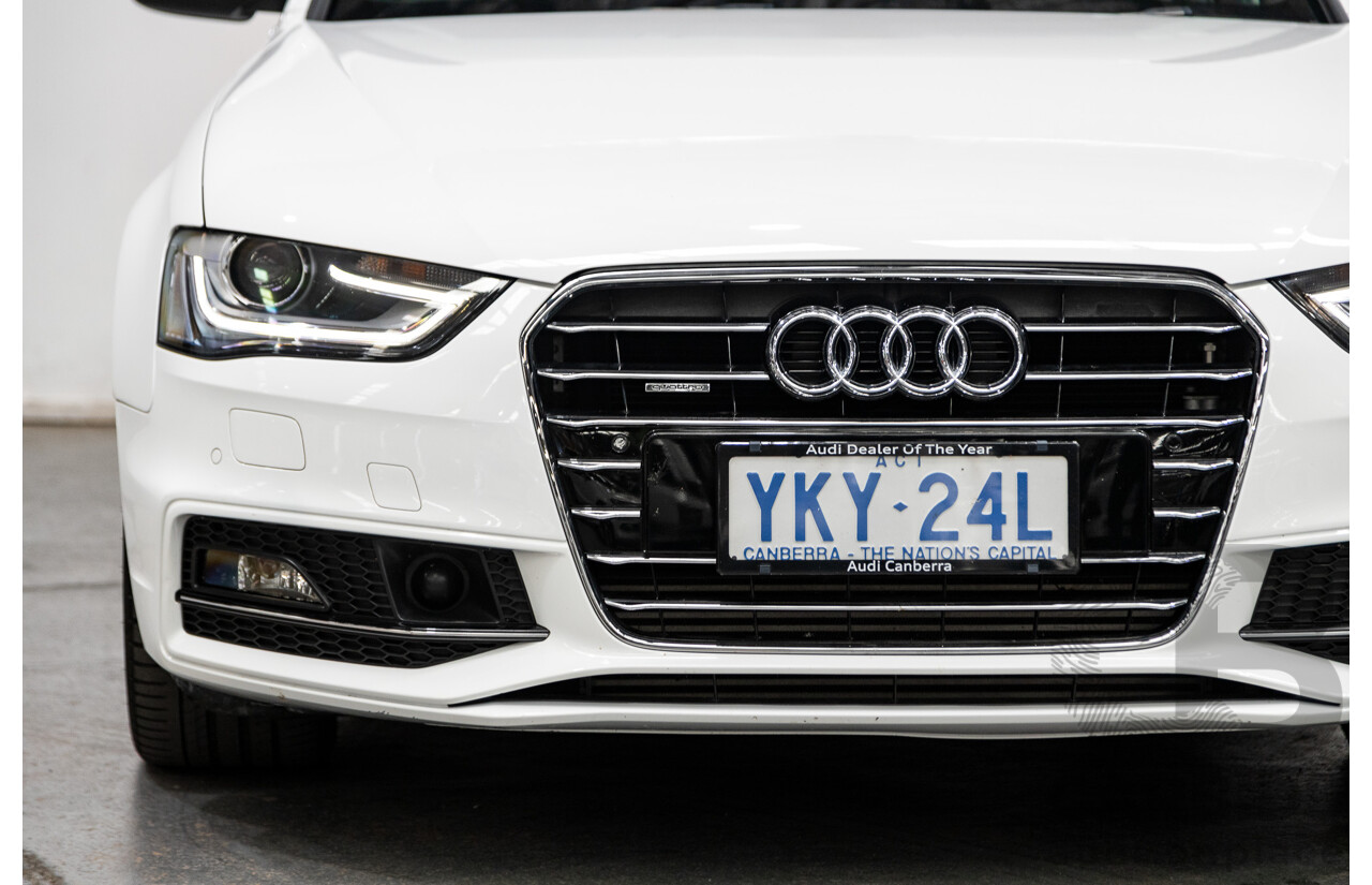 12/2015 Audi A4 2.0 TFSI S-Line Sport PLUS (AWD) B8 (8K) MY16 4d Sedan Ibis White 2.0L Turbo