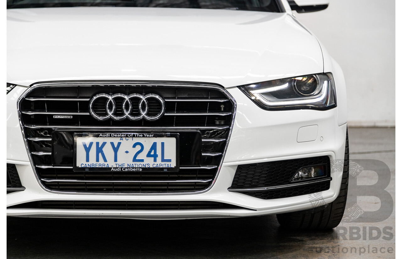 12/2015 Audi A4 2.0 TFSI S-Line Sport PLUS (AWD) B8 (8K) MY16 4d Sedan Ibis White 2.0L Turbo