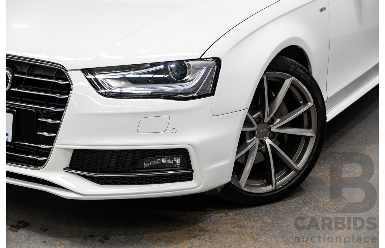 12/2015 Audi A4 2.0 TFSI S-Line Sport PLUS (AWD) B8 (8K) MY16 4d Sedan Ibis White 2.0L Turbo