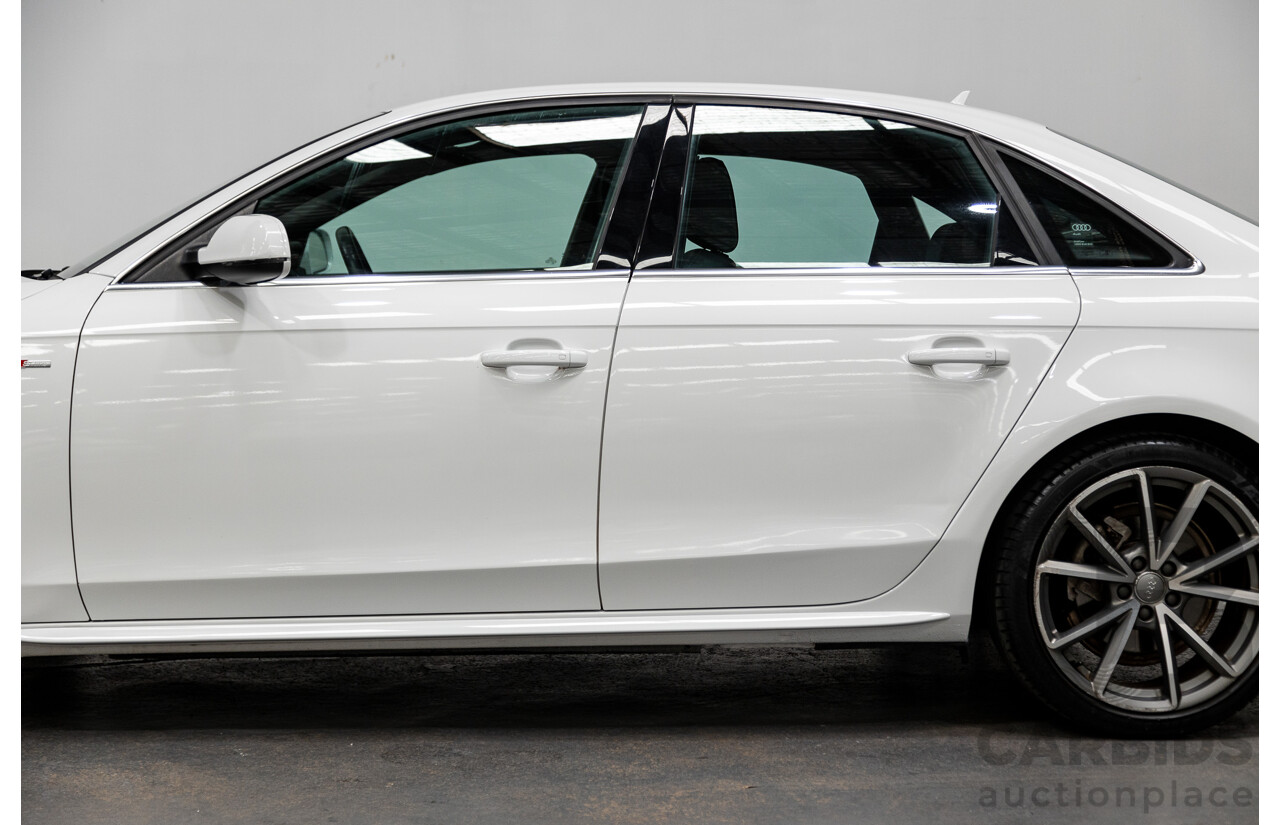 12/2015 Audi A4 2.0 TFSI S-Line Sport PLUS (AWD) B8 (8K) MY16 4d Sedan Ibis White 2.0L Turbo