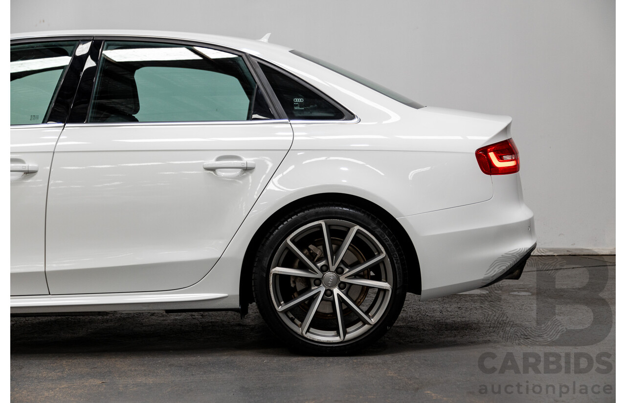 12/2015 Audi A4 2.0 TFSI S-Line Sport PLUS (AWD) B8 (8K) MY16 4d Sedan Ibis White 2.0L Turbo