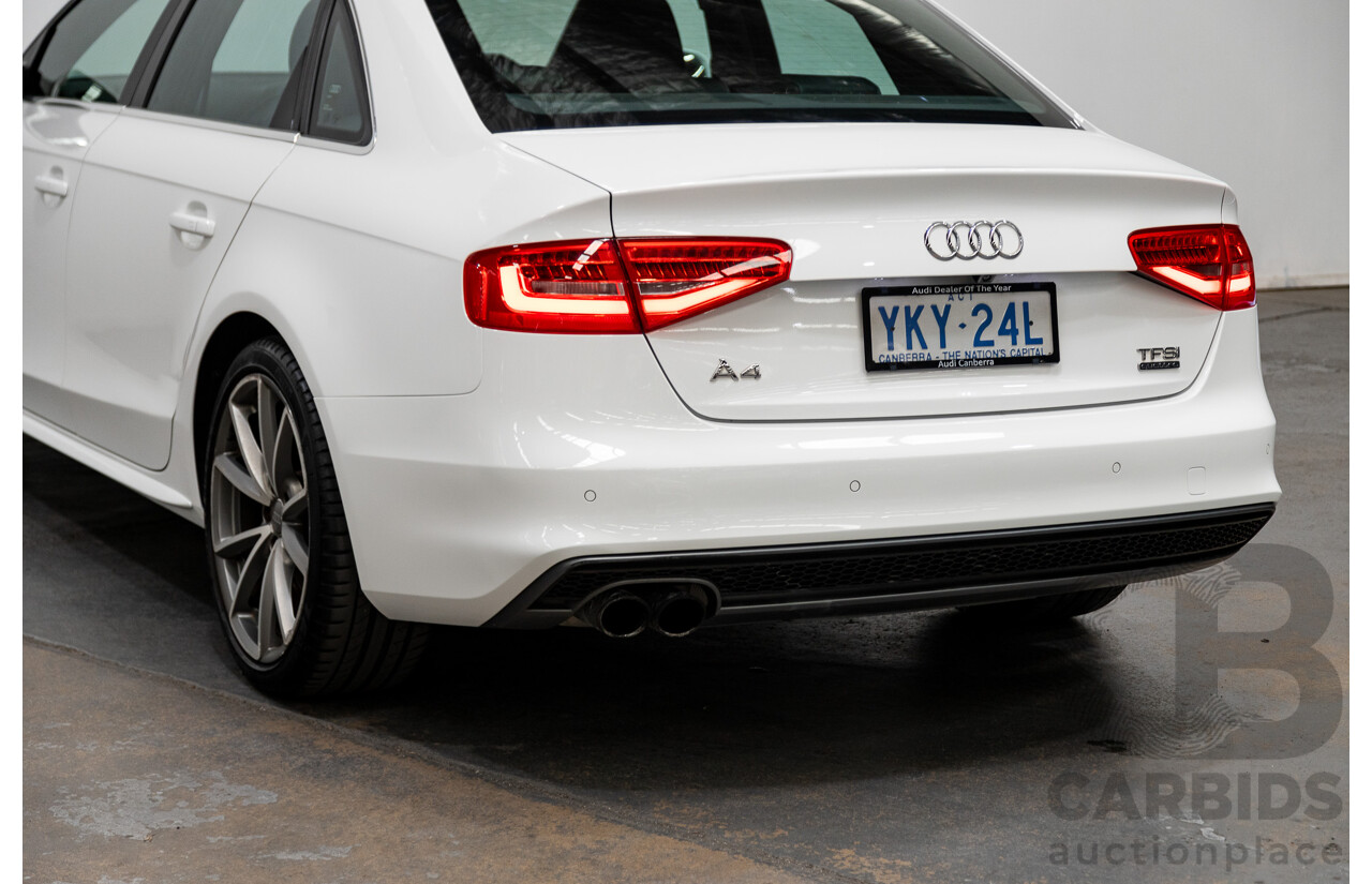 12/2015 Audi A4 2.0 TFSI S-Line Sport PLUS (AWD) B8 (8K) MY16 4d Sedan Ibis White 2.0L Turbo