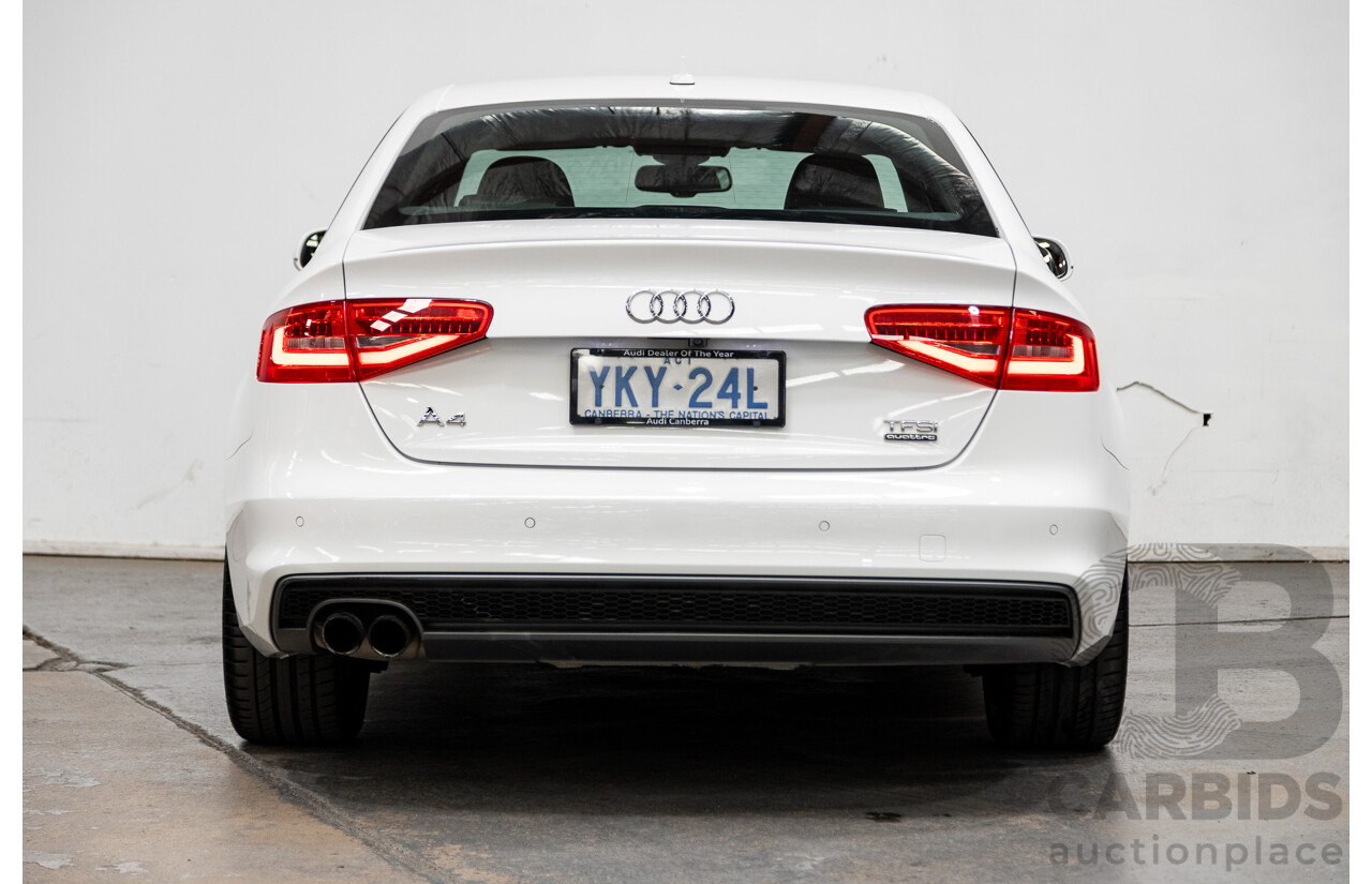 12/2015 Audi A4 2.0 TFSI S-Line Sport PLUS (AWD) B8 (8K) MY16 4d Sedan Ibis White 2.0L Turbo