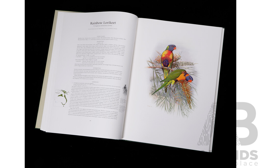 Rare Limited 181 of 1000 Copies Collectors Edition, Signed by Both Author & Illustrator, Australian Parrots, J M Forshaw, Illustration William T Cooper, Lansdowne Editions 1980, Two Volume Hardcover Set in Solander Case