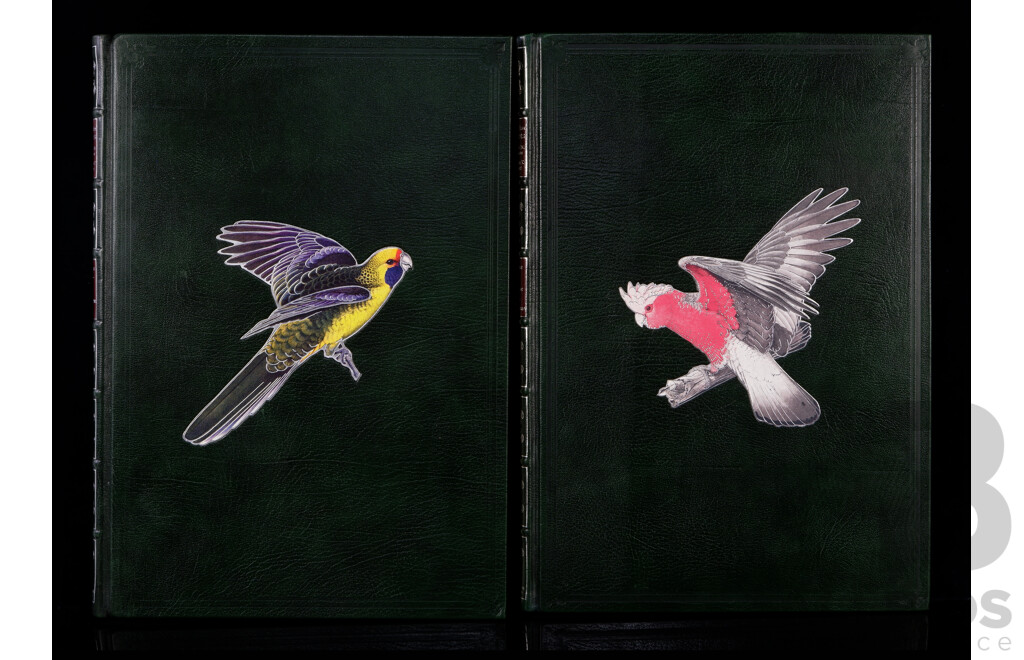 Rare Limited 181 of 1000 Copies Collectors Edition, Signed by Both Author & Illustrator, Australian Parrots, J M Forshaw, Illustration William T Cooper, Lansdowne Editions 1980, Two Volume Hardcover Set in Solander Case