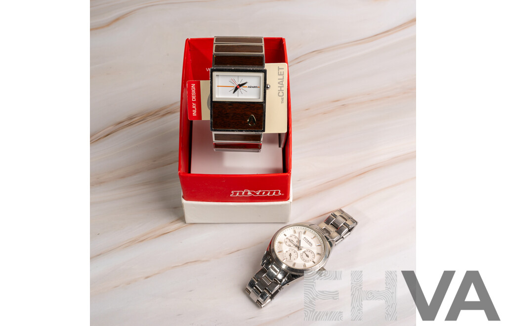 Nixon the Chalet Watch (as New) & Fossil Blue 80-9340 Watch - Both with Original Presentation Boxes