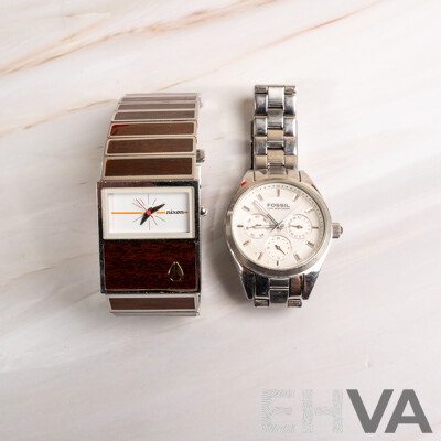 Nixon the Chalet Watch (as New) & Fossil Blue 80-9340 Watch - Both with Original Presentation Boxes