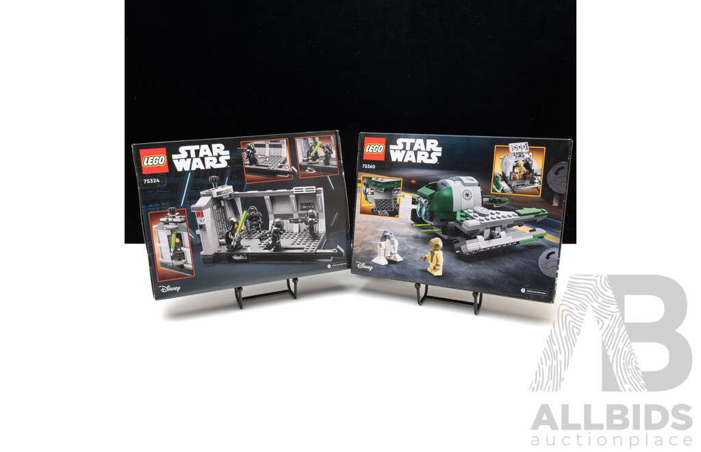 Two Retired Lego Set, Star Wars, Dark Trooper Attack 75324 & Yodas Jedi Starfighter 75360, Sealed in Box