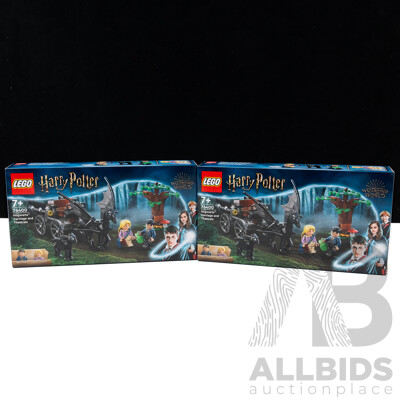 Two Retired Lego Sets, Harry Potter,  Wizarding World, Hogwarts Carriage and Thestrals, 76400, Sealed in Boxes