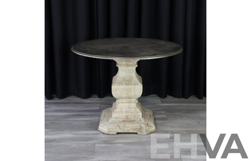 French Style Single Pedestal Occasional Table