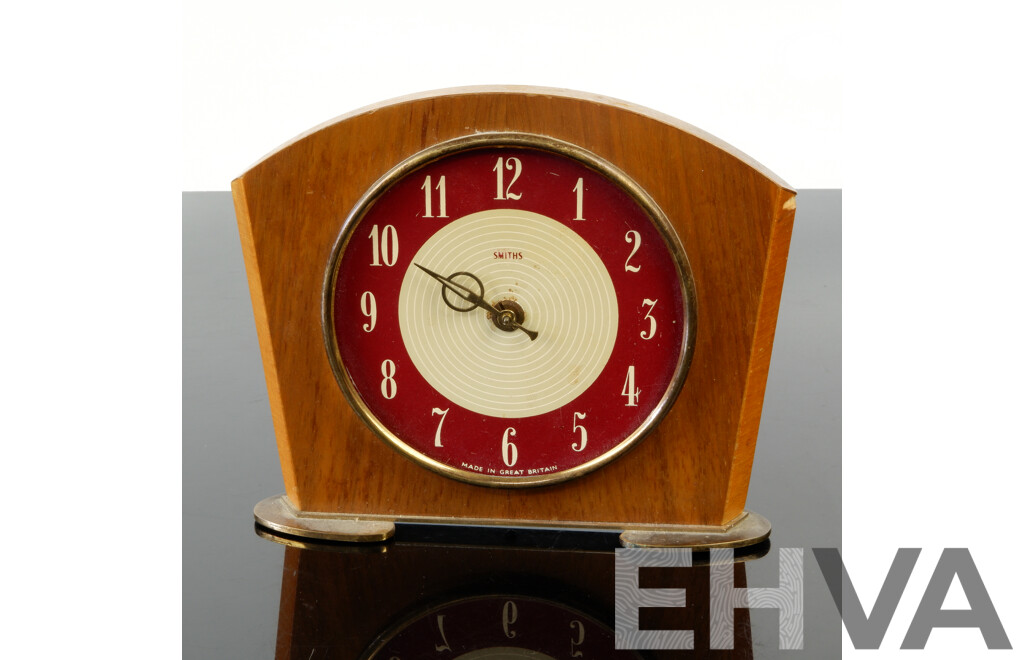 Vintage Smiths Art Deco Timber Mental Clock