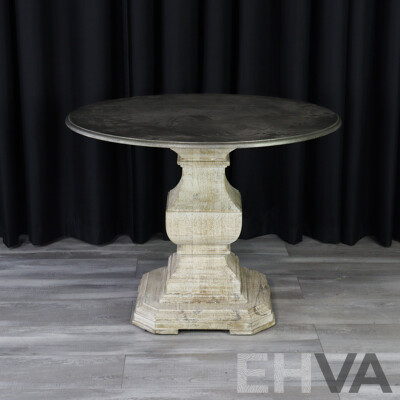 French Style Single Pedestal Occasional Table