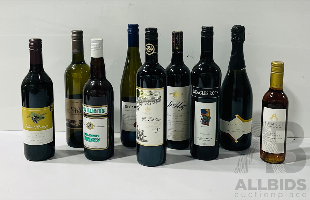 Collection of Mixed Wines Including Shiraz, Sauvignon Blanc and More