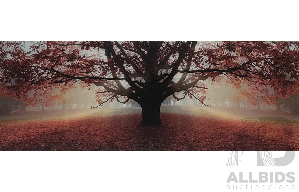 Artist Unknown, Autumn Tree of Life, Embellished Photo Print on Glass, 60 x 160 cm