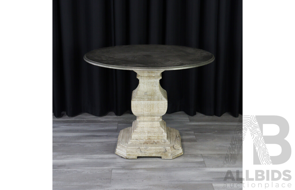 French Style Single Pedestal Occasional Table