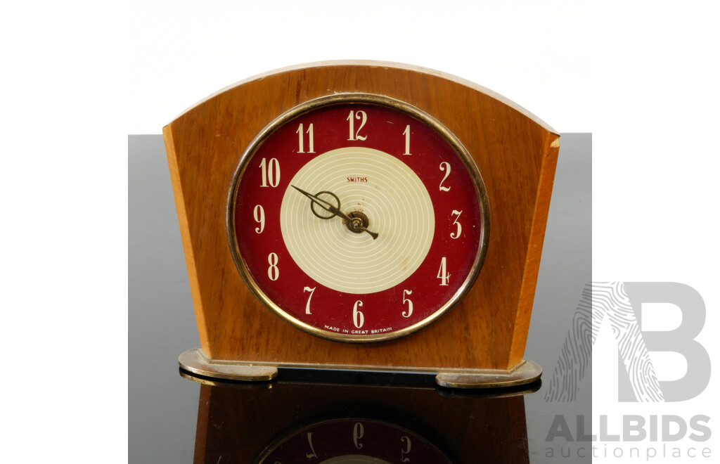 Vintage Smiths Art Deco Timber Mental Clock