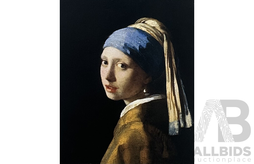 Johannes Vermeer, (Golden Age, Dutch, 1632-1675), Girl with a Pearl Earring, Reproduction Canvas Print of the 1665 Original Oil on Canvas, 49 x 40 cm