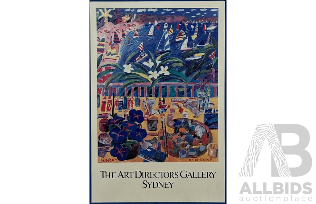 Ken Done, (20th Century, Australian, 1940-), Sunday (1982), Colour Poster Print or Original, (The Art Directors Gallery, Sydney), 85 x 57 cm (frame)