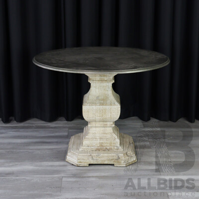 French Style Single Pedestal Occasional Table