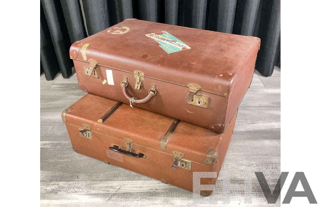 Two Vintage Suitcases Including Globite, Made in Australia and President, Made in Czechoslovakia