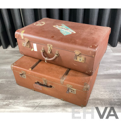 Two Vintage Suitcases Including Globite, Made in Australia and President, Made in Czechoslovakia