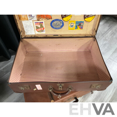 Two Vintage Suitcases Including Globite, Made in Australia and President, Made in Czechoslovakia