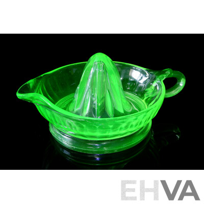 Vintage Uranium Glass Citrus Juicer