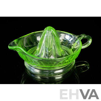 Vintage Uranium Glass Citrus Juicer