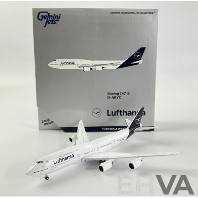 Gemini Jets Diecast Boeing 747-8 Luthansa DABY-C with Box - 1:400 Scale